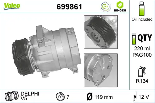 компресор за климатик VALEO 699861