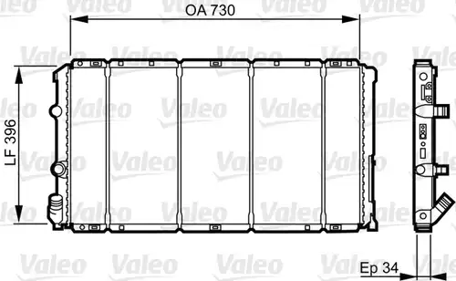 воден радиатор VALEO 732050