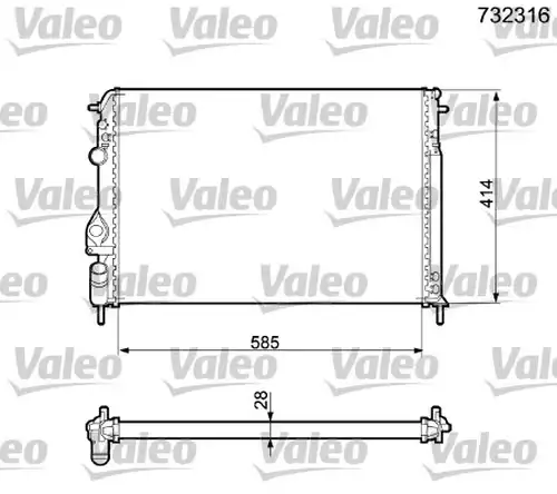 воден радиатор VALEO 732316