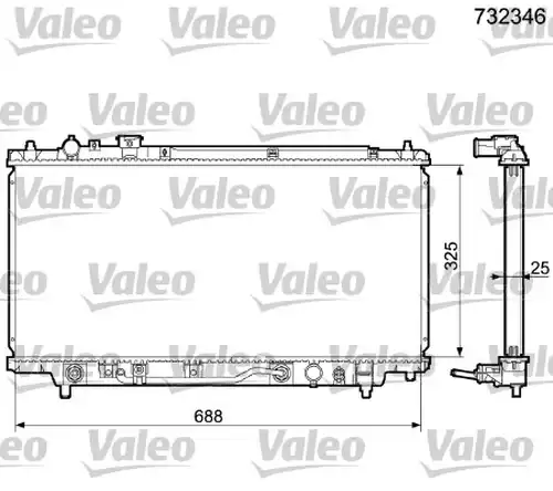 воден радиатор VALEO 732346