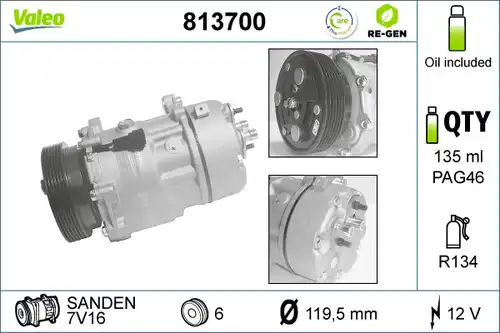 компресор за климатик VALEO 813700