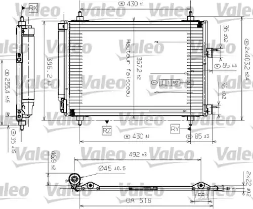 кондензатор, климатизация VALEO 817524