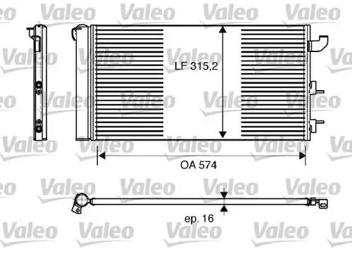 кондензатор, климатизация VALEO 818162