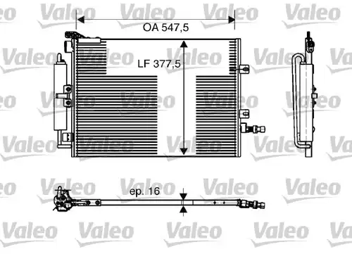 кондензатор, климатизация VALEO 818166