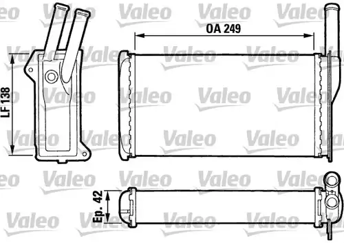 топлообменник, отопление на вътрешното пространство VALEO 883742