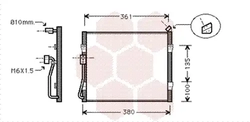 кондензатор, климатизация VAN WEZEL 02005135