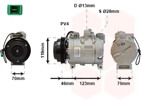 компресор за климатик VAN WEZEL 0300K015