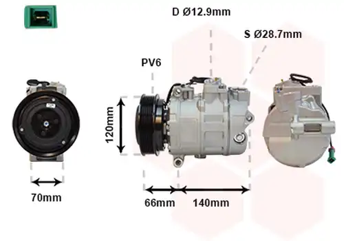 компресор за климатик VAN WEZEL 0300K150