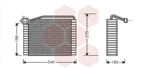 изпарител, климатична система VAN WEZEL 0300V142