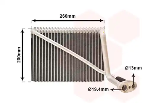 изпарител, климатична система VAN WEZEL 0300V148