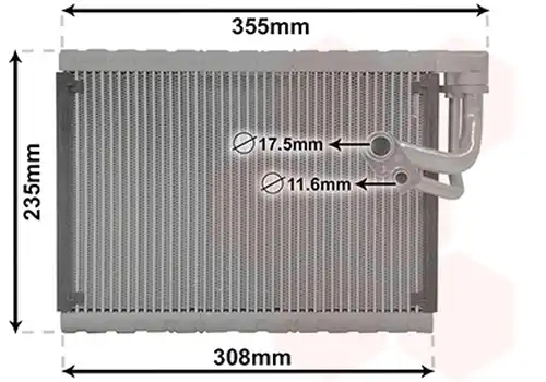 изпарител, климатична система VAN WEZEL 0300V326