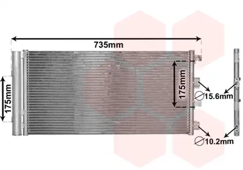 кондензатор, климатизация VAN WEZEL 15005004