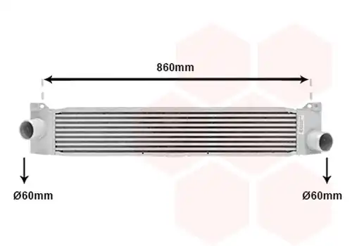 интеркулер (охладител за въздуха на турбината) VAN WEZEL 17004360