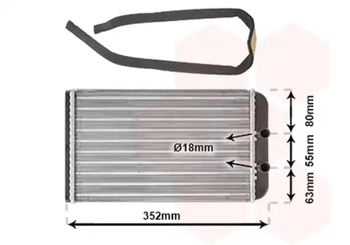 топлообменник, отопление на вътрешното пространство VAN WEZEL 17006265