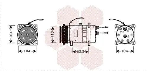 компресор за климатик VAN WEZEL 1700K064