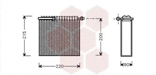 изпарител, климатична система VAN WEZEL 1700V104