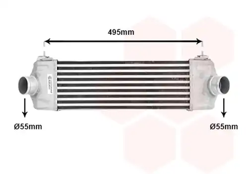 интеркулер (охладител за въздуха на турбината) VAN WEZEL 18004406