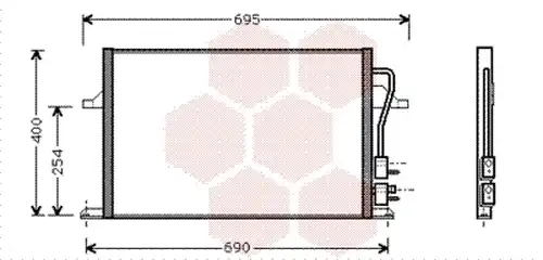 кондензатор, климатизация VAN WEZEL 18005259