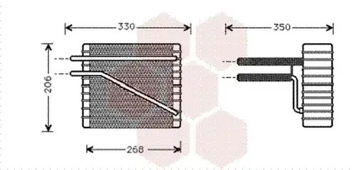 изпарител, климатична система VAN WEZEL 1800V269