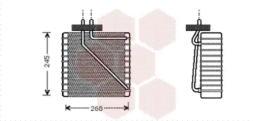 изпарител, климатична система VAN WEZEL 1800V270