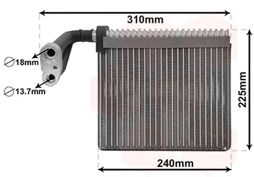 изпарител, климатична система VAN WEZEL 1800V426