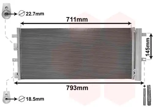 кондензатор, климатизация VAN WEZEL 18015701