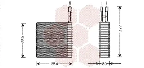 изпарител, климатична система VAN WEZEL 2100V031