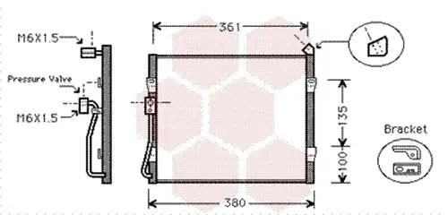 кондензатор, климатизация VAN WEZEL 25005089