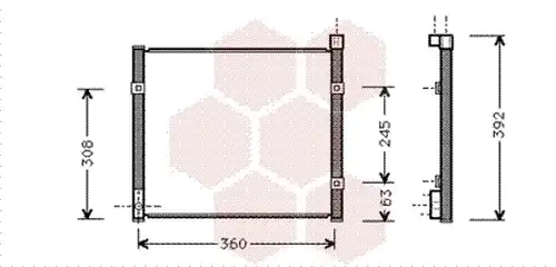 кондензатор, климатизация VAN WEZEL 25005095