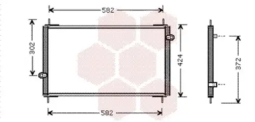 кондензатор, климатизация VAN WEZEL 25005112