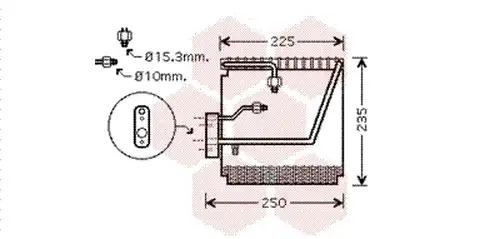 изпарител, климатична система VAN WEZEL 2500V198