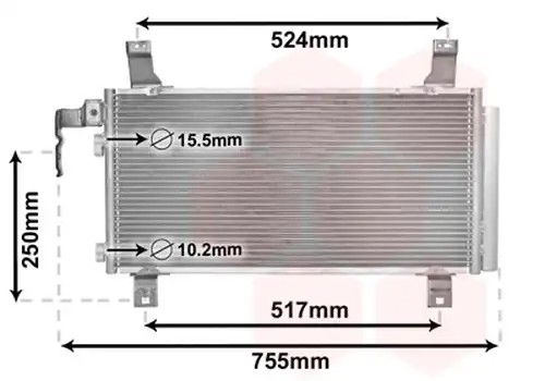 кондензатор, климатизация VAN WEZEL 27005157