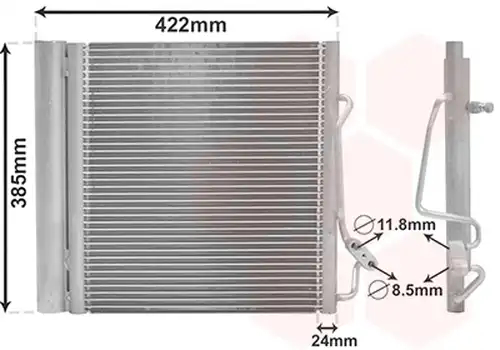 кондензатор, климатизация VAN WEZEL 29005001