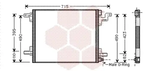 кондензатор, климатизация VAN WEZEL 30005377