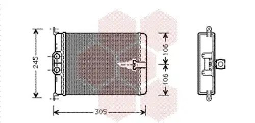 топлообменник, отопление на вътрешното пространство VAN WEZEL 30006187