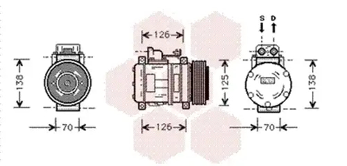 компресор за климатик VAN WEZEL 3000K057