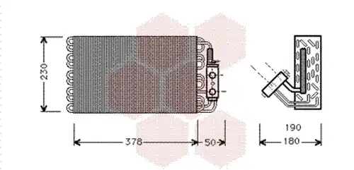 изпарител, климатична система VAN WEZEL 3000V001