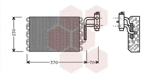 изпарител, климатична система VAN WEZEL 3000V002