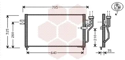 кондензатор, климатизация VAN WEZEL 32005105