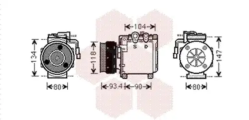 компресор за климатик VAN WEZEL 3200K212