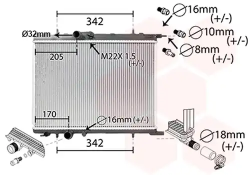 воден радиатор VAN WEZEL 40002300