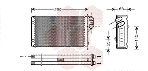 топлообменник, отопление на вътрешното пространство VAN WEZEL 40006172