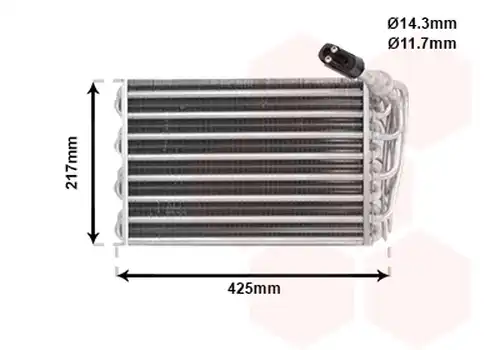 изпарител, климатична система VAN WEZEL 4000V010