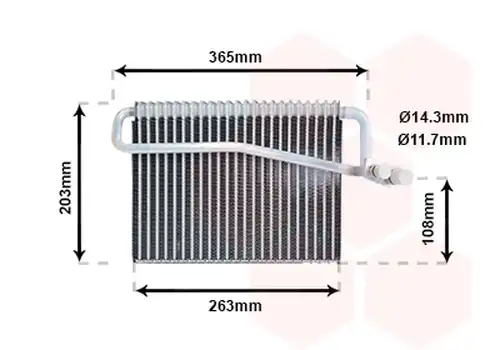 изпарител, климатична система VAN WEZEL 4000V039