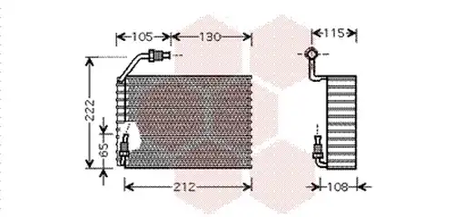 изпарител, климатична система VAN WEZEL 4000V119