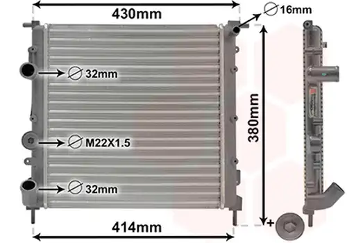 воден радиатор VAN WEZEL 43002261