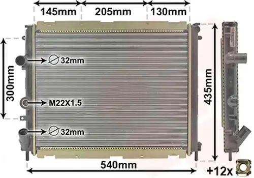 воден радиатор VAN WEZEL 43002267