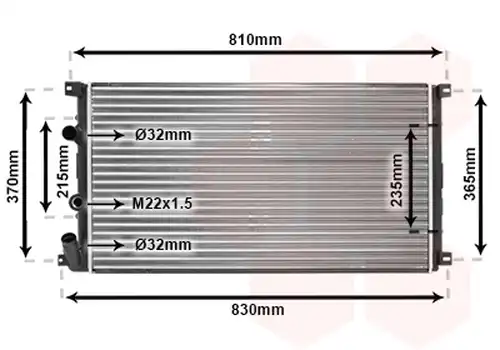 воден радиатор VAN WEZEL 43002276