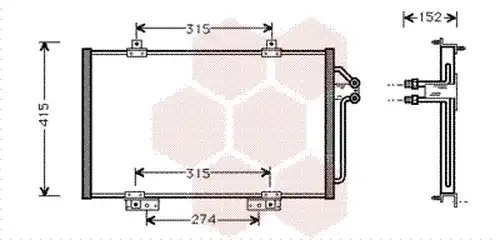 кондензатор, климатизация VAN WEZEL 43005188