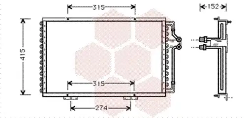 кондензатор, климатизация VAN WEZEL 43005214